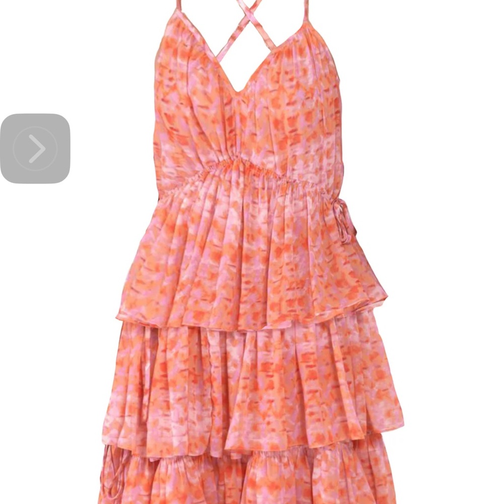 Cinq à Sept Vibrant Pink and Orange Dress